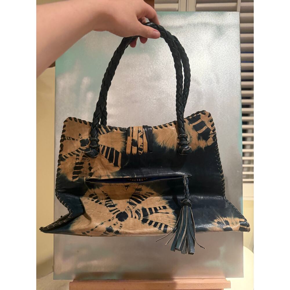 Tote Bag with Braided Handles & Tie-Dye Design